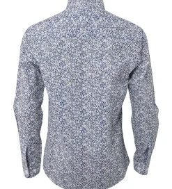 Skjorte - Hvid/Blå m. Blomster|Hound New