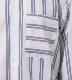 Skjorte - Linen Blend - Deep Blue/Hvid|Hound Discount