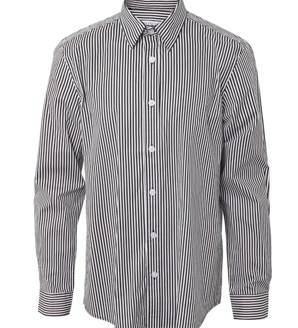 Skjorte - Sort/Hvidstribet|Hound