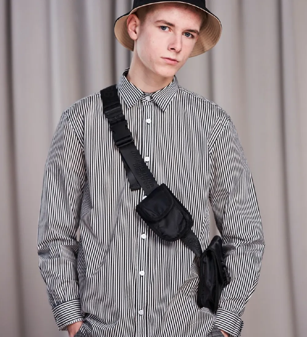 Skjorte - Sort/Hvidstribet|Hound