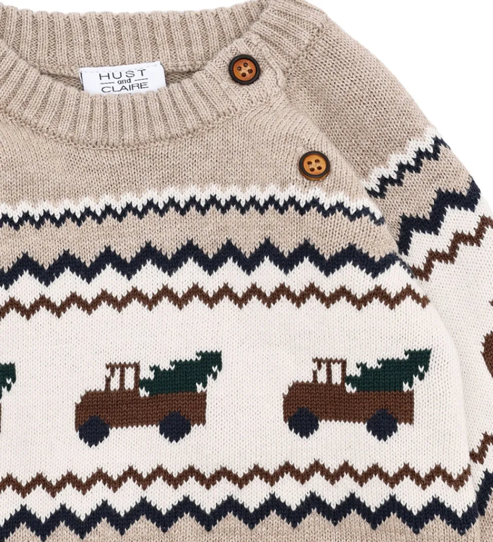 Bluse - Strik - HCPerry - Beige Melange m. Lastb|Hust and Claire Hot