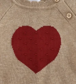 Bluse - Strik - HCPusle - Biscuit m. Hjerte|Hust and Claire Discount