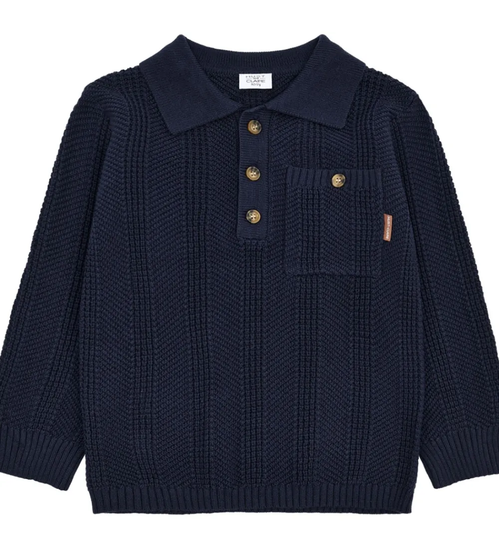 Bluse - Strik - HCPelle Structure - More Navy|Hust and Claire Hot