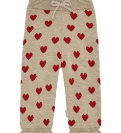 Bukser - Strik - HCLisa - Biscuit m. Hjerter|Hust and Claire