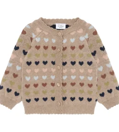 Cardigan - HCCilja - Biscuit m. Hjerter|Hust and Claire Sale