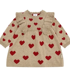 Kjole - Strik - HCKristel - Biscuit m. Hjerter|Hust and Claire Sale