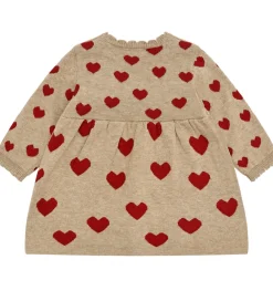 Kjole - Strik - HCKristel - Biscuit m. Hjerter|Hust and Claire Sale