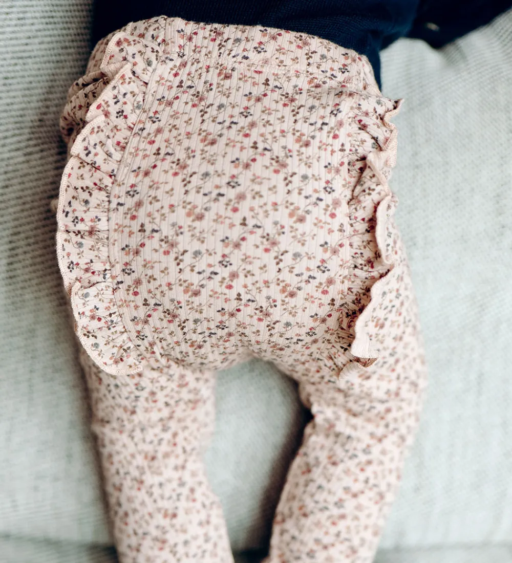 Leggings - HCLaerke - Rugby Tan m. Blomster|Hust and Claire Online