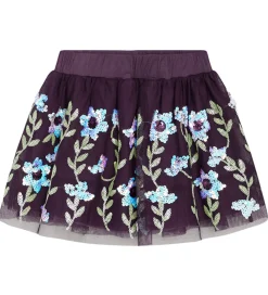 Nederdel - Ninna - Dark Plum m. Palietter|Hust and Claire