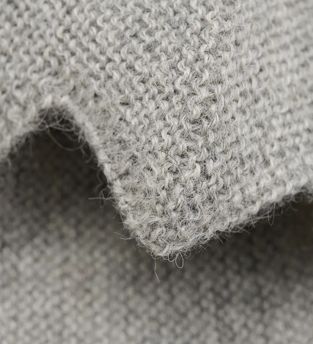 Babyhjelm m. Kvast - Alpakauld - Strik - Gråmeleret|Huttelihut Sale