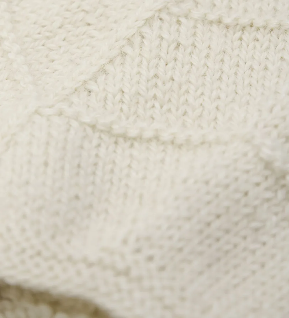 Babyhjelm m. Ører - Alpakauld - Strik - Off-white|Huttelihut Hot