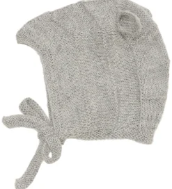 Babyhjelm m. Ører - Alpakauld - Strik - Gråmeleret|Huttelihut Discount