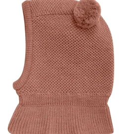 Elefanthue - Uld - Strik - 2-lags - Burlwood m. Kvast|Huttelihut Discount