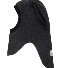 Elefanthue - Uld - 2-lags - Mørkegråmeleret m. Ører|Huttelihut Best