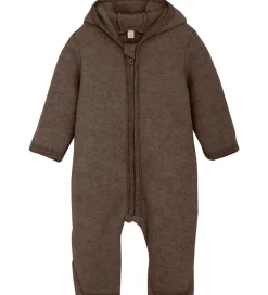 Køredragt - Uldfleece - Brown Melange m. Ører|Huttelihut Hot