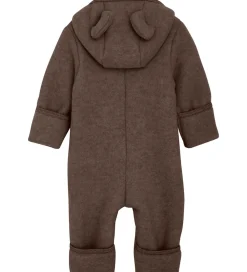 Køredragt - Uldfleece - Brown Melange m. Ører|Huttelihut Hot