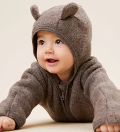 Køredragt - Uldfleece - Brown Melange m. Ører|Huttelihut Hot