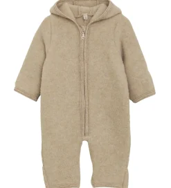 Køredragt - Uldfleece - Camel Melange m. Ører|Huttelihut New