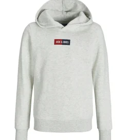 Hættetrøje - JjPan - White Melange m. Logo|Jack & Jones Outlet
