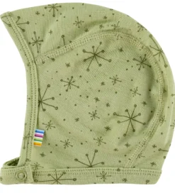 Babyhjelm - 1-lags - Uld - Lys Olive m. Stjerner|Joha Sale