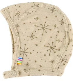 Babyhjelm - 1-lags - Uld - Beige m. Stjerner|Joha Clearance