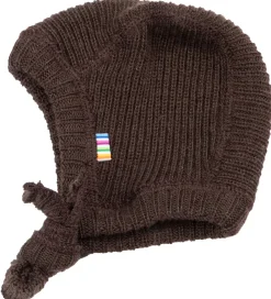 Babyhjelm - Strik - Uld - Mørkebrun|Joha Online