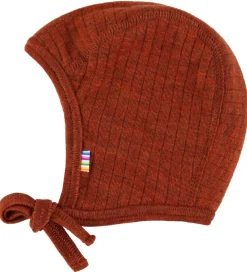 Babyhjelm - Uld - Rib - 2-lags - Rust|Joha Clearance