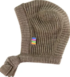 Babyhjelm - Uld - Strik - Beige Meleret|Joha Hot