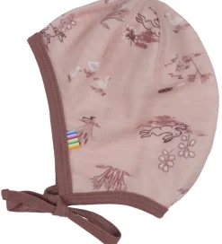 Babyhjelm - Uld/Bambus - Lyserød m. Print|Joha New