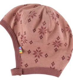 Babyhjelm - Uld/Bomuld - Rose m. Snefnug|Joha Hot