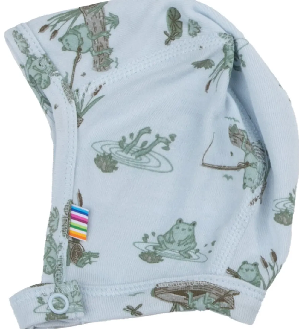 Babyhjelm - Viskose/Bambus - Lyseblå m. Frøer|Joha Outlet
