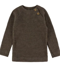 Bluse - Strik - Uld - Brun Meleret|Joha Hot