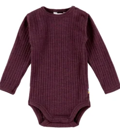 Body l/æ - Uld - Rib - Blomme|Joha New