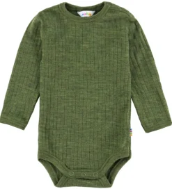 Body l/æ - Uld - Rib - Mørk Oliven|Joha Online