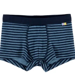 Boxershorts - Uld - Blå m. Striber|Joha Best