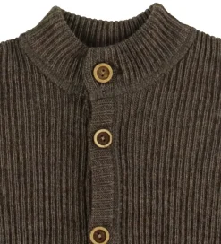 Cardigan - Strik - Uld - Brun Meleret|Joha Discount