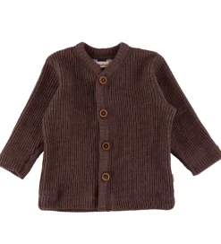 Cardigan - Strik - Uld - Mørkebrun|Joha