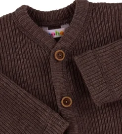 Cardigan - Strik - Uld - Mørkebrun|Joha