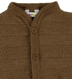 Cardigan - Strik - Uld - Varm Brun|Joha Clearance