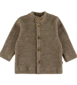 Cardigan - Strik - Uld - Beige Meleret|Joha