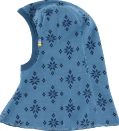 Elefanthue - 2-lags - Uld/Bomuld - Blå m. Snefnug|Joha Outlet