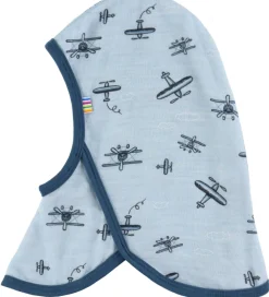 Elefanthue - 1-lags - Uld/Bambus - Lyseblå m. Print|Joha Hot