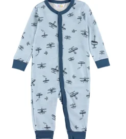 Heldragt - Uld/Bambus - Lyseblå m. Print|Joha Outlet