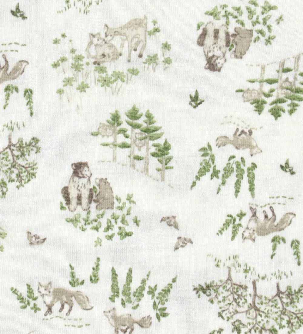 Heldragt - Uld/Silke - Off White m. Træer|Joha Hot