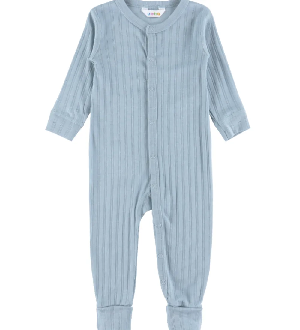 Heldragt - Uld/Silke - Støvet Blå|Joha New