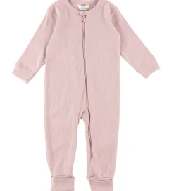 Heldragt m. Fødder - Rib - Støvet Rosa|Joha Clearance