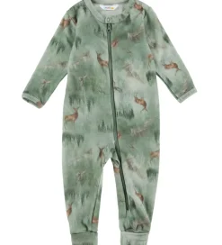 Heldragt m. Fødder - Uld - Grøn m. Skov|Joha Discount