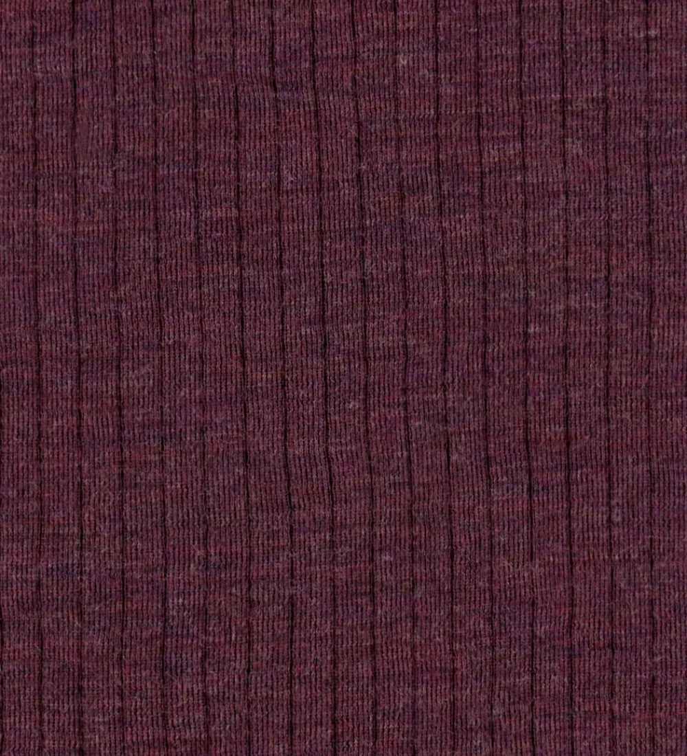 Kjole - Uld - Rib - Blomme|Joha