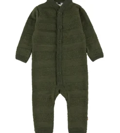 Køredragt - Strik - Uld - Mos Grøn|Joha Discount