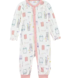 Natdragt - Viskose/Bambus - Off White m. Print|Joha Best